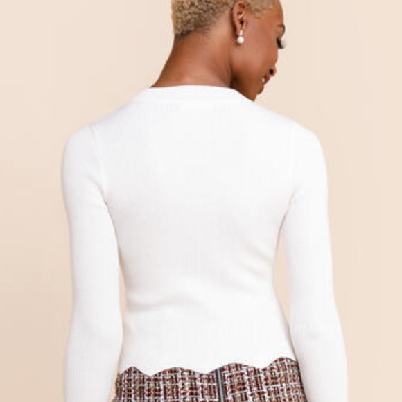 White Long Sleeve Sweater - Picture 9 of 12